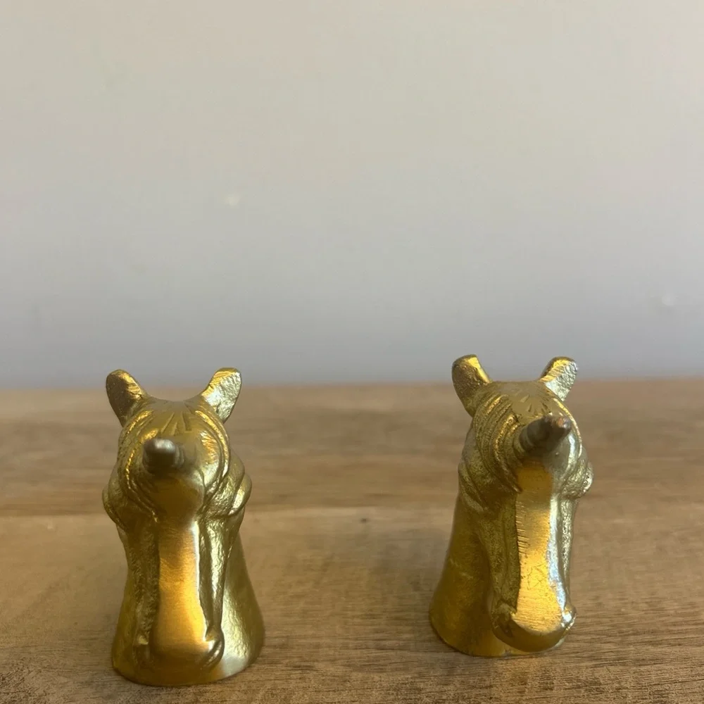 Gold Unicorn Salt and Pepper Shaker‎ Set Metal Thirstystone Unique whimsical